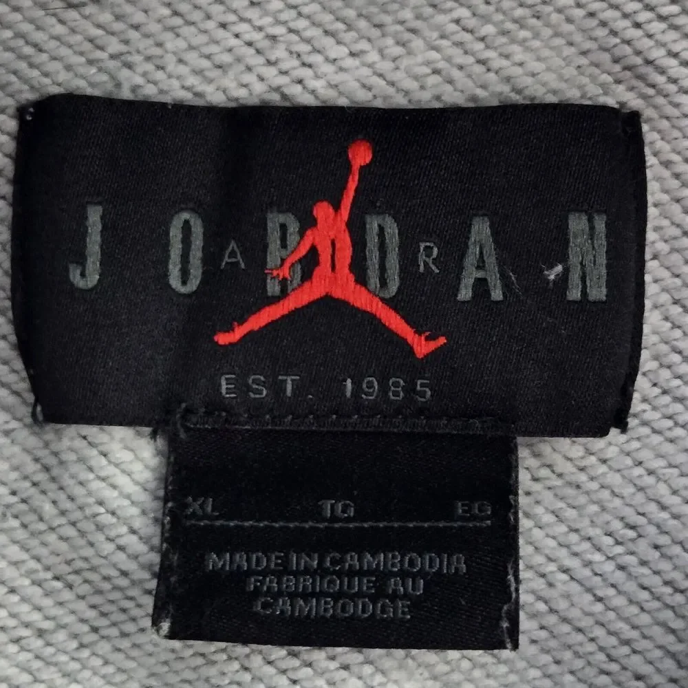 Jordan Dri Fit Jump Man DJ0634 091 Mens XL Gray Graphic Fleece Pullover Hoodie‎